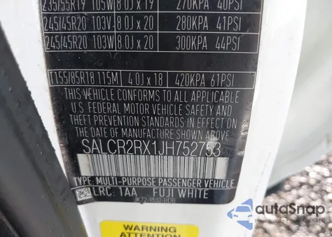 2018 Land Rover Discovery Sport Hse from USA, damaged, VIN SALCR2RX1JH752753